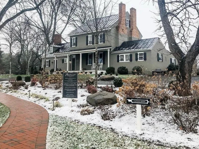 Fleetwood Farm Winery estate and tasting room in winter