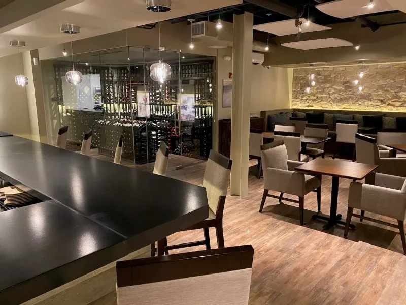 Echelon Wine Bar interior with wine storage and seating