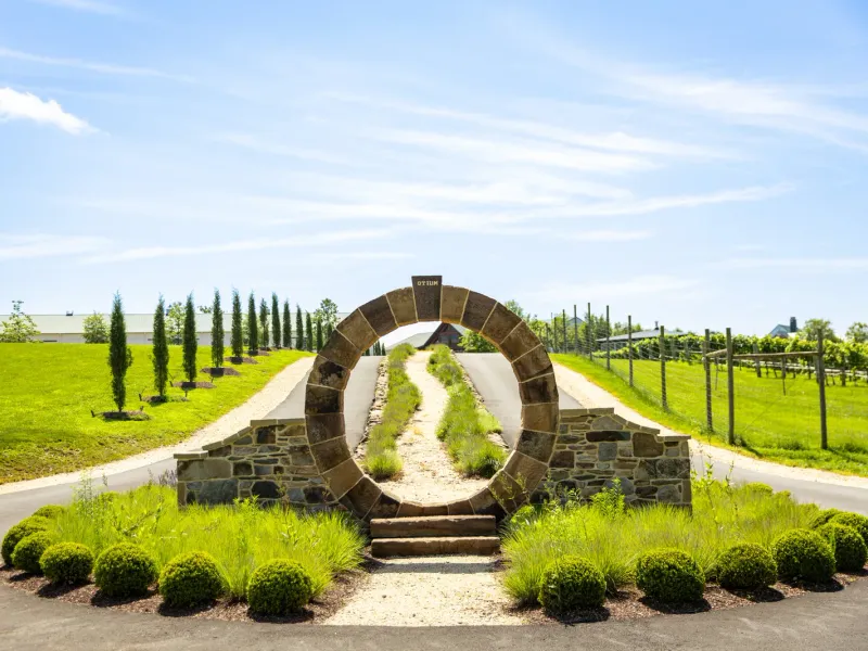 Tranquility Farm estate winery building and patio